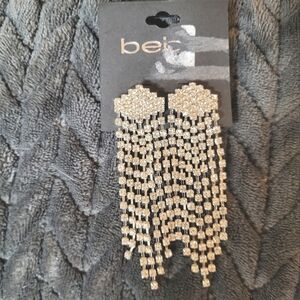 bebe NWT Crystal Dangle 4" Earrings.